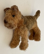 Antique Miniature Model Of Airedale, Straw Stuffed, Very Old - Steiff?