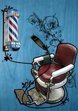 Barber Shop Canvas Framed