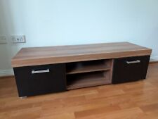 Large 2 Door TV Cabinet Plasma Bench Stand Unit Black Walnut