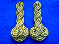 PAIR BRITISH MILITARY GOLD TRIPLE TWIST EPAULETTE SHOULDER BOARDS & STRAP FIXING