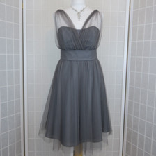 Alfred Angelo Ballgown UK 12-14 Grey Tulle Knee Length Prom Party Formal Wedding