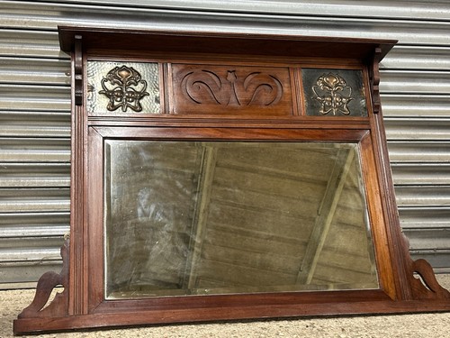 Antique art nouveau overmantel - nouveau,