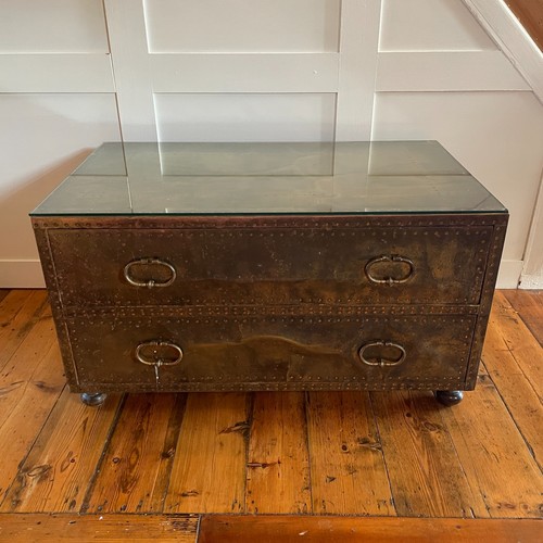 Vintage brass two - drawer, chest