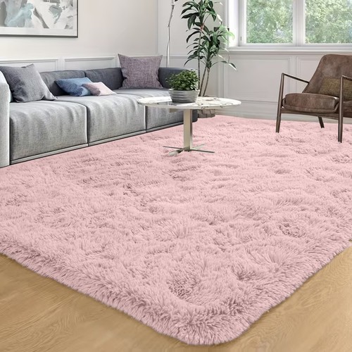 Pink shaggy area - pink,