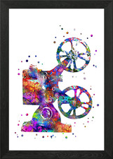 Vintage movie projector Framed