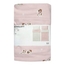 Ikea Dromslott 100% Organic Cotton Pink Duvet Cover & Pillowcase for Baby’s Crib