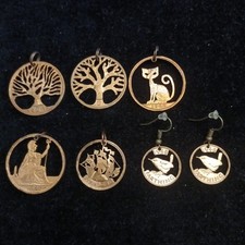 Old Pennies And Farthing Pendants And Earrings Bundle