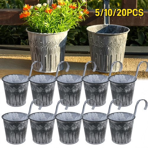 Metal hook flower pot - metal,