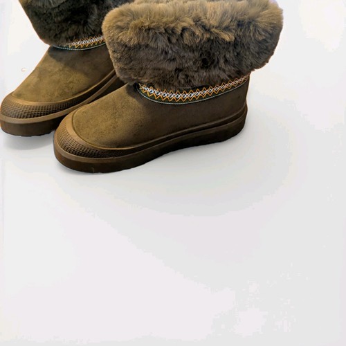 Grey faux suede snow ankle - faux,