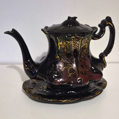 Black gold glossy - gold, ceramic
