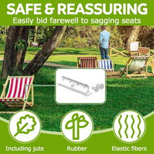 50 Pcs Metal End Clips for Rubber/Elastic Lawn Chair Webbing 2" Upholstery Sp...