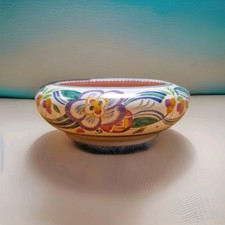 VINTAGE POOLE POTTERY SMALL SQUAT VASE, 221 SHAPE, TRADITIONAL PATTERN 