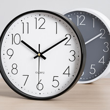 Classic Round Silent Wall Clock "10/12 Inch" Quartz Bold Anti-Fog Home Kitchen