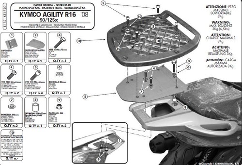 Central trunk rack - trunk, kymco