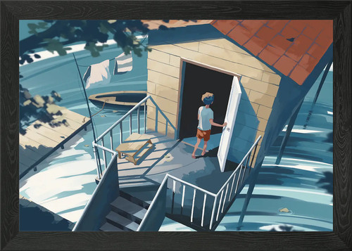 Lakeside cabin entrance - cabin,