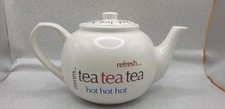 Rayware Expressions Cream Ceramic Teapot Printed TEA Design With Slogan's