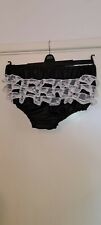 Sissy maid  baby girl  black satin  frilled lace panties diaper nappy any size