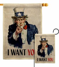 I Want You Burlap Garden Flag