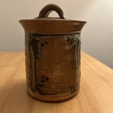 Jane Hamlyn Salt Glazed Studio Pottery Lidded Jar