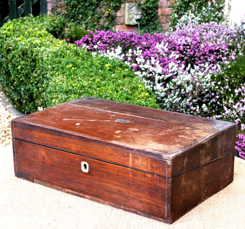 Antique wooden box writing - wooden,