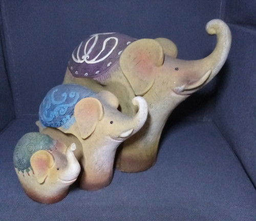 Elephants ceramics ornaments - elephants,