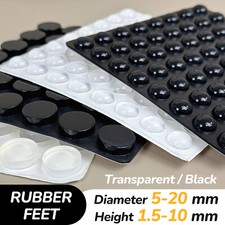 LARGE Clear, Black, White RUBBER FEET Silicone SELF ADHESIVE Stick On Bumpers