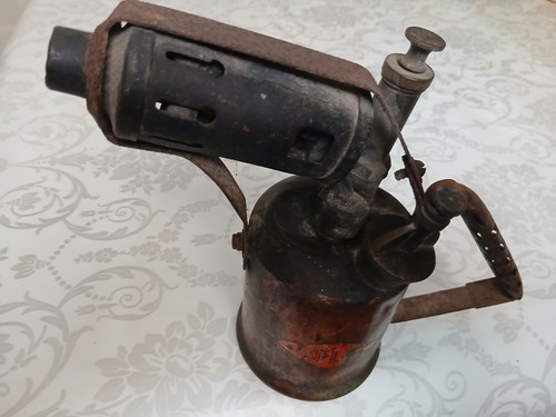 Vintage brass blow torch lamp - vintage,