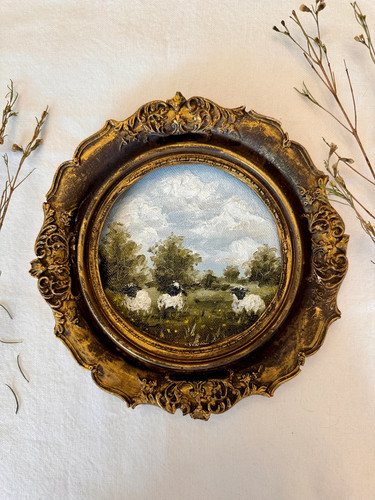 Miniature sheep oil - sheep, painting