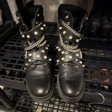 Zara Black Leather Studded