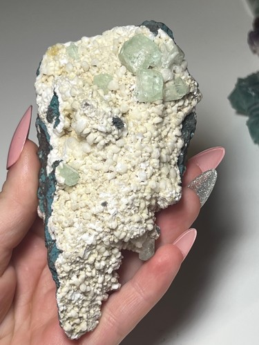Green apophyllite white - green,
