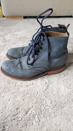 Grenson brogue boot blue - grenson,