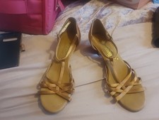 Women Latin Ballroom Tango Mid Heel Party Dance Shoes Ankle Strap Thong Sandals