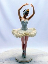 Swan Lake porcelain ballerina figurine by Ronald Van Ruyckevelt.