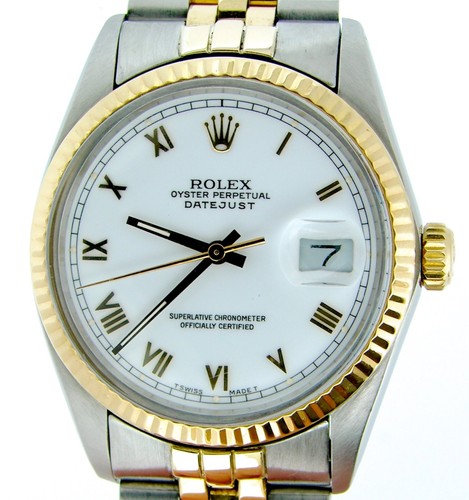 Rolex datejust mens 18k yellow - rolex,
