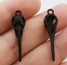 Black Bird Skull Charms 5pk
