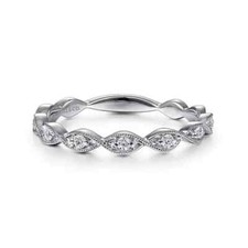 Gabriel & Co 14K White Gold Twisted Diamond Stackable Ring