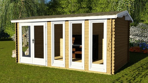 Log cabin 8mx3m 40mm under - cabin, 4.8mx3m