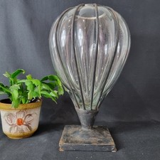Large Oversized Bubble Glass Caged Metal Freestanding Vase Flowers 36cm Tall