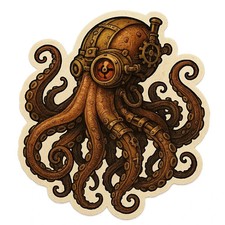Octopus 9x9cm Car Decal