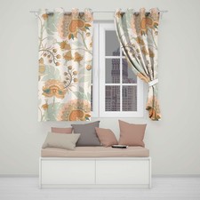 Boho Orange Floral Blackout
