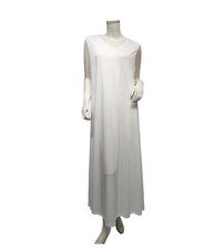 White sleeveless abaya  Inner Slip Dress Kaftan  Maxi Jilbab All Sizes 50-60