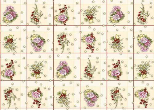 Floral fruit tablecloth - fruit, pvc