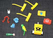 PLAYMOBIL ACCESSORIES BUNDLE post cart, parrot, jug, first aid kit, farm harness
