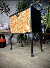 Vintage Record Cabinet Vinyl Storage Cupboard Compact Queen Anne Leg Retro Unit