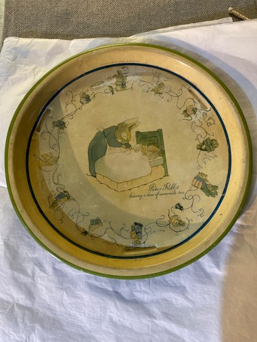 Vintage peter rabbit tin tray - vintage,