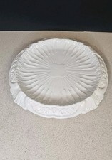 Beautiful Large antique bread plate with “ want not waste not “ around edge 