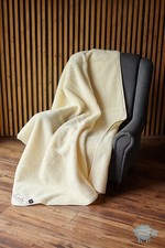 THICK  MERINO WOOL Wollen Blanket  Bed Throw Natural & comfort  - all season  Cr