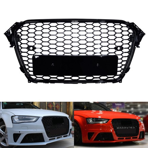 Gloss black honeycomb mesh - black,