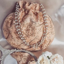 Light peach Embroidered