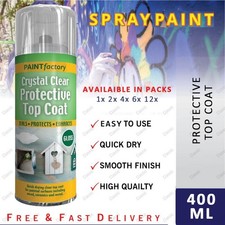 Crystal Clear Protective Top Coat UV Proof Spray Paint Can Gloss Effect 400ml